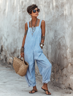 Women’s Relaxed Striped Overall Jumpsuit