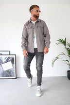 Men's Long Sleeve Overshirt With Flap Detail