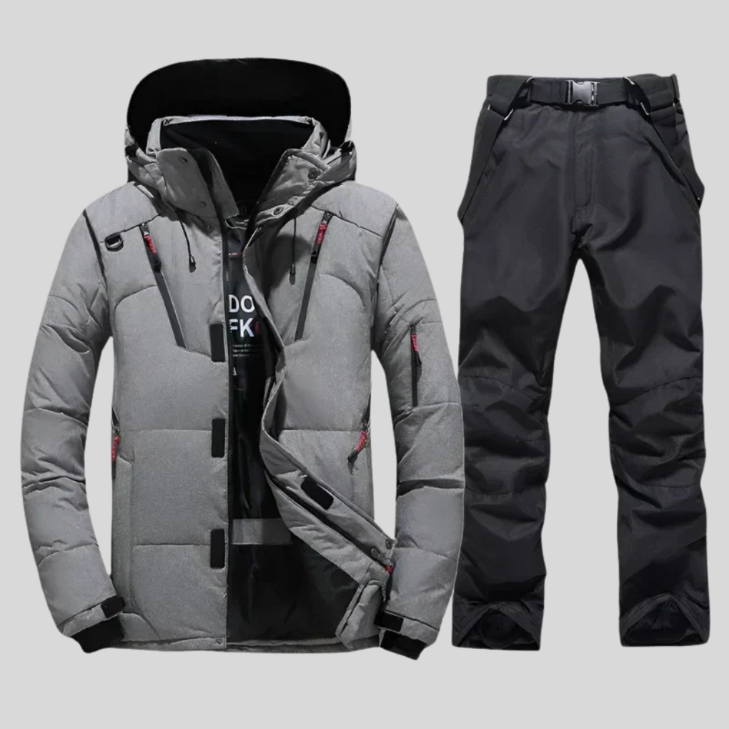 Men's Hooded Ski Jacket and Pants Set