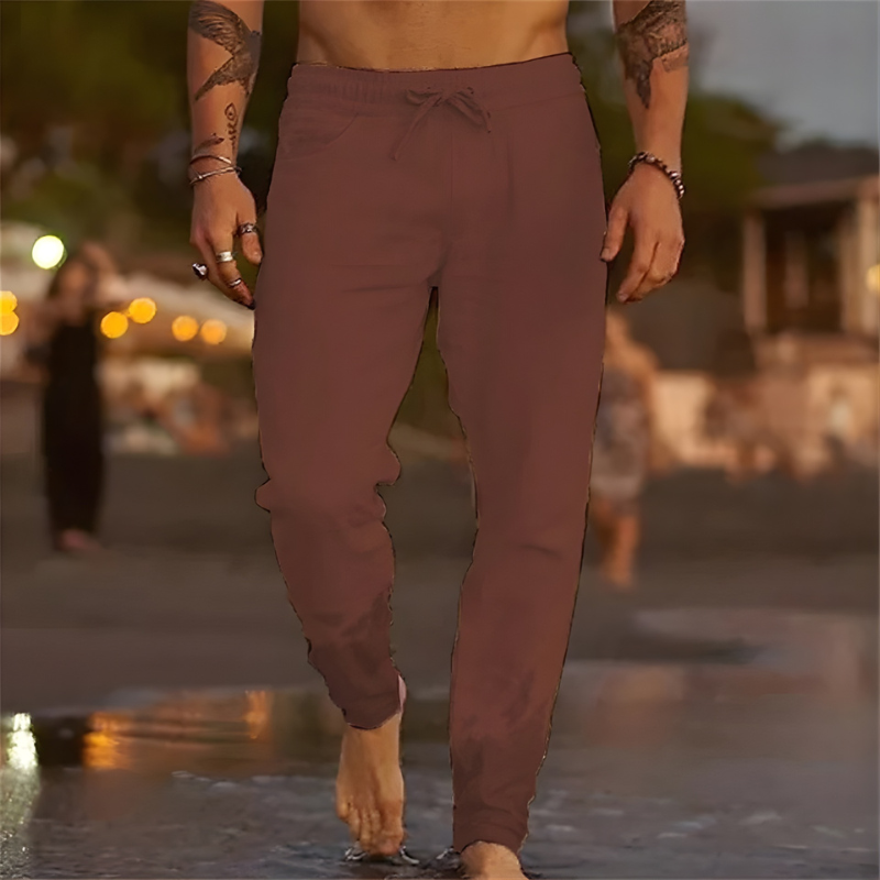 Men's Casual Linen Jogger Pants