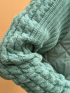 Women's Quilted Zip Jacket with Textured Sleeves