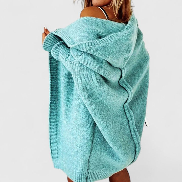 Women's Hooded Open Front Knit Cardigan