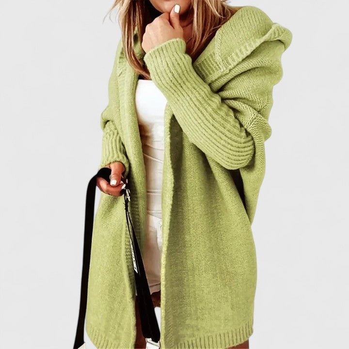Women's Hooded Open Front Knit Cardigan