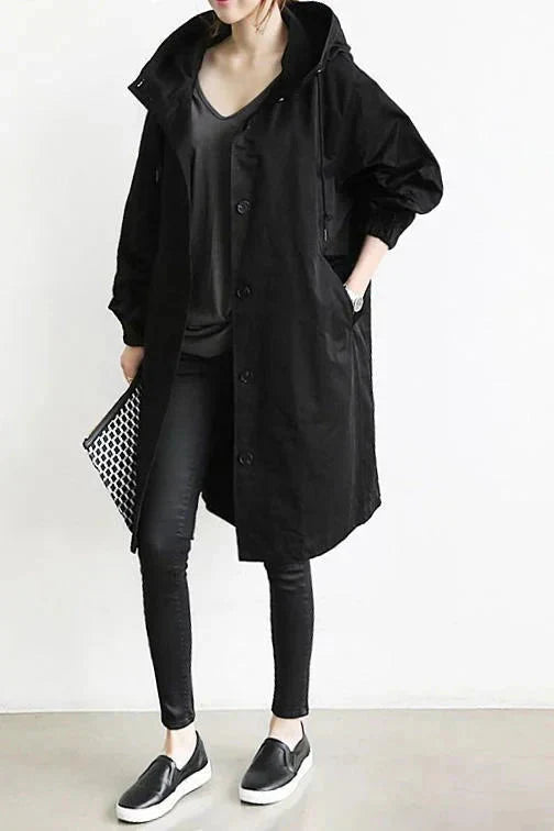Women’s Hooded Longline Trench Coat