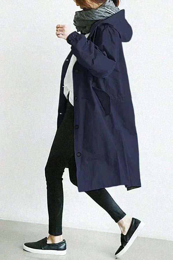 Women’s Hooded Longline Trench Coat