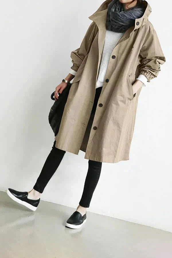 Women’s Hooded Longline Trench Coat