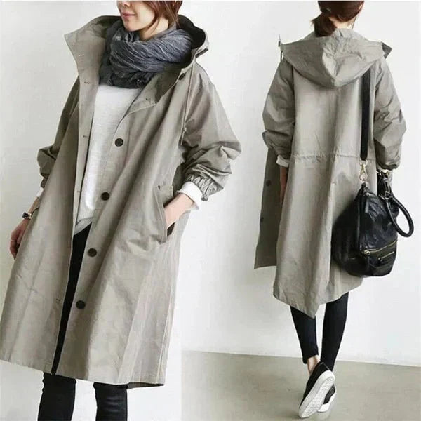 Women’s Hooded Longline Trench Coat