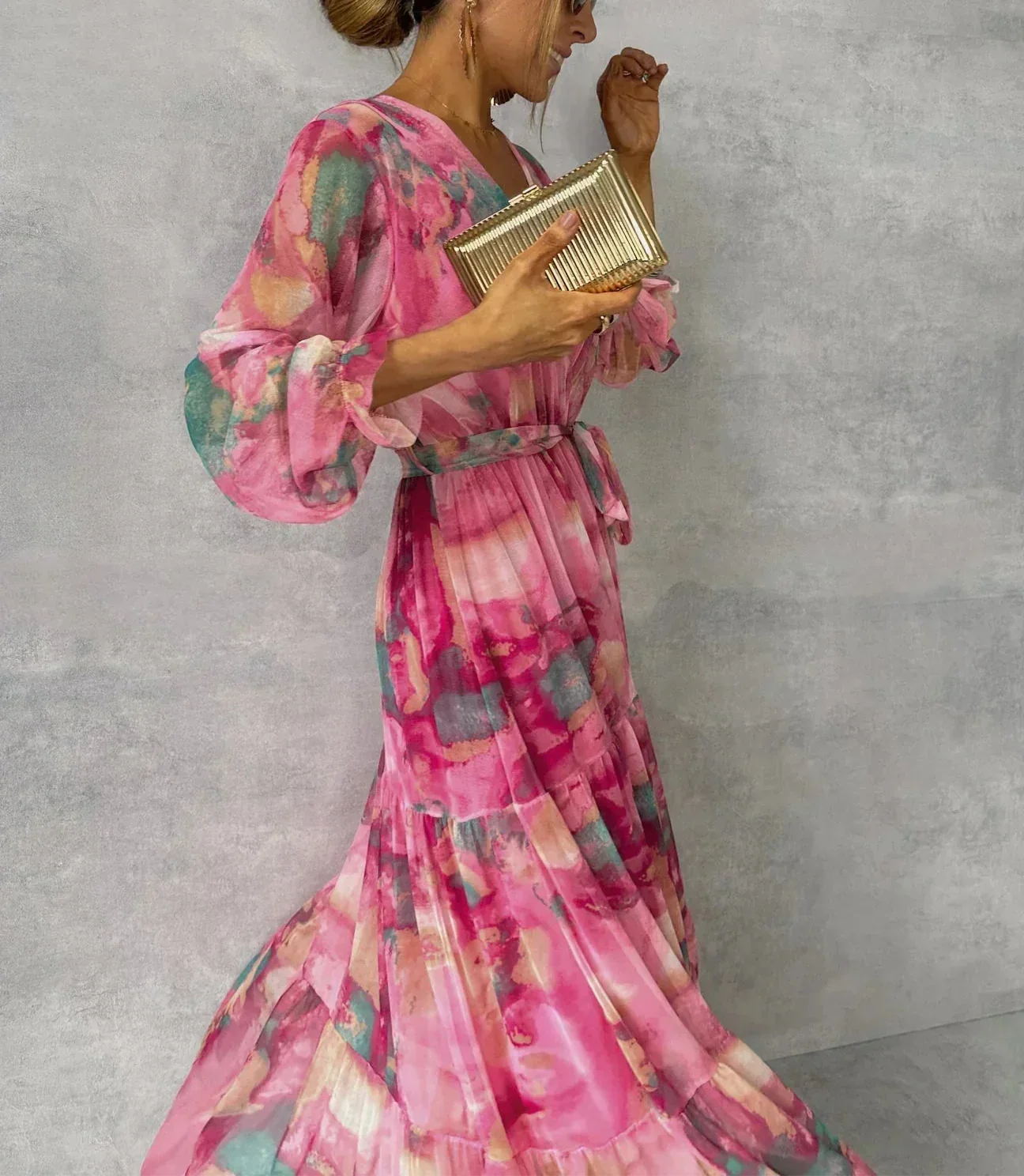 Women's Floral Wrap Maxi Dress