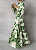 Women's Printed Long Sleeve Maxi Dress