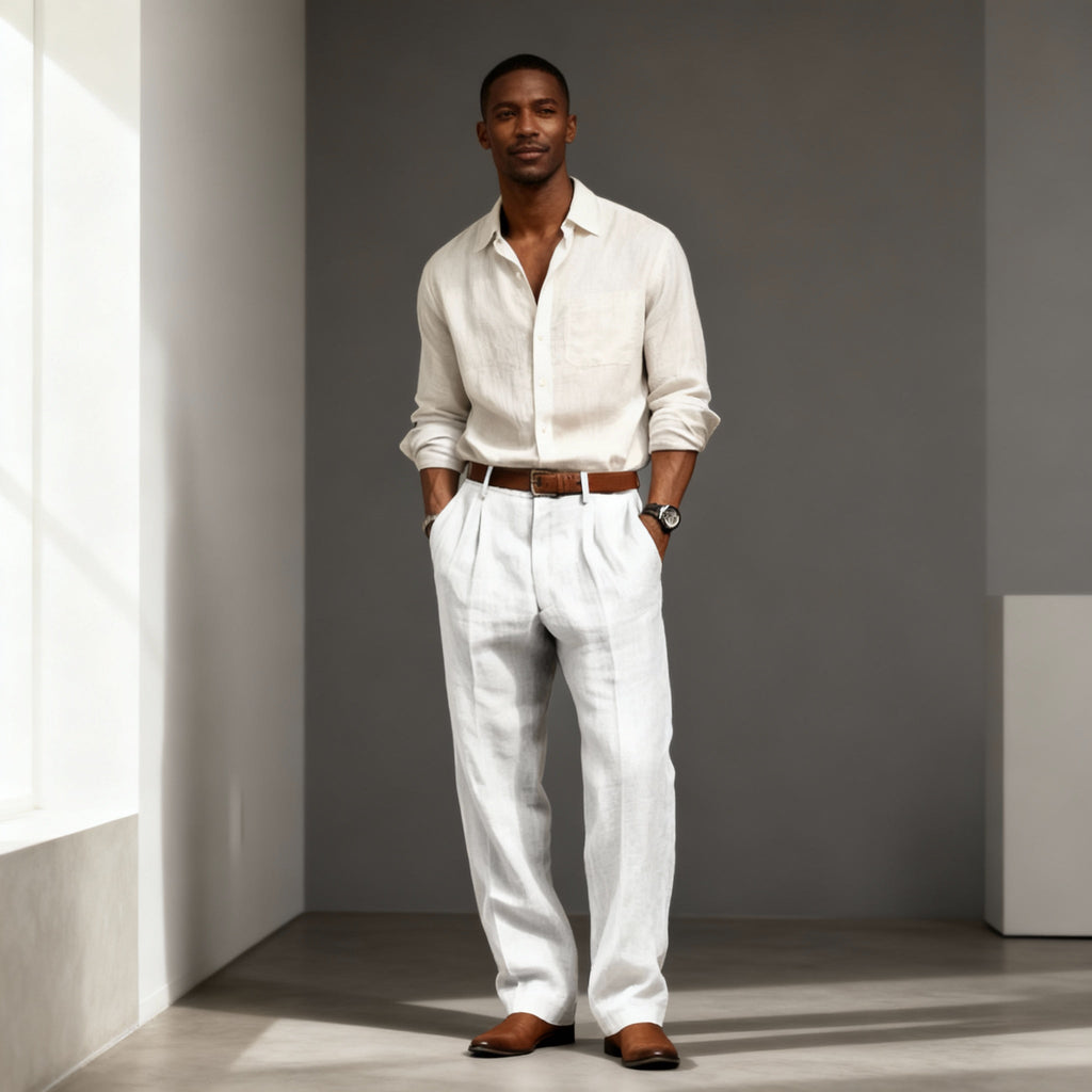 Men's Pleated Tailored Trousers