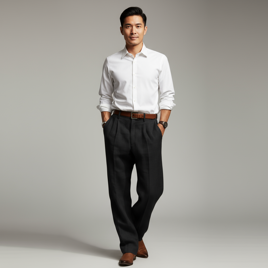 Men's Pleated Tailored Trousers