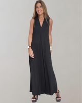 Women's Sleeveless V Neck Maxi Dress
