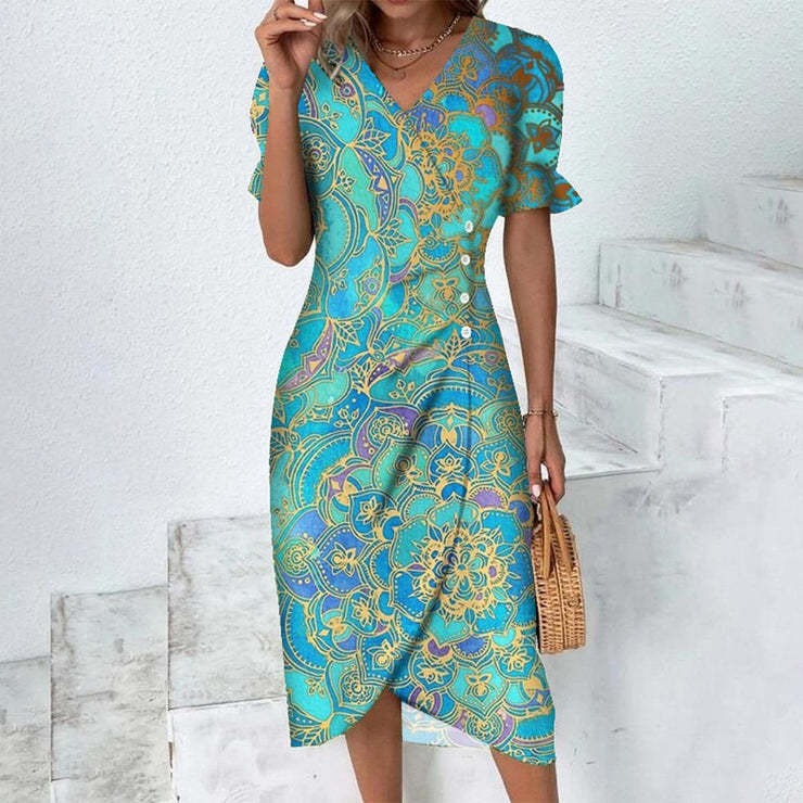 Women’s Floral V-Neck Midi Dress