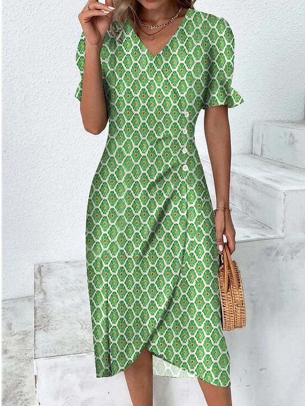 Women’s Floral V-Neck Midi Dress