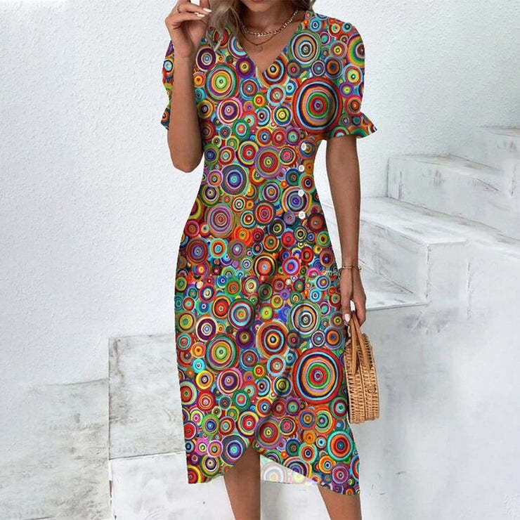 Women’s Floral V-Neck Midi Dress