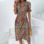 Women’s Floral V-Neck Midi Dress