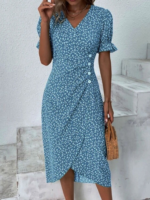 Women’s Floral V-Neck Midi Dress