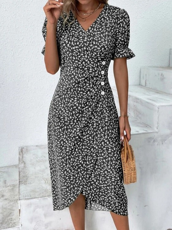 Women’s Floral V-Neck Midi Dress