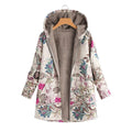 Women’s Floral Print Hooded Longline Jacket