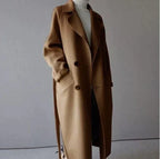 Women’s Oversized Longline Coat with Lapels