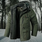 Men's Hooded Casual Jacket With Flap Detail