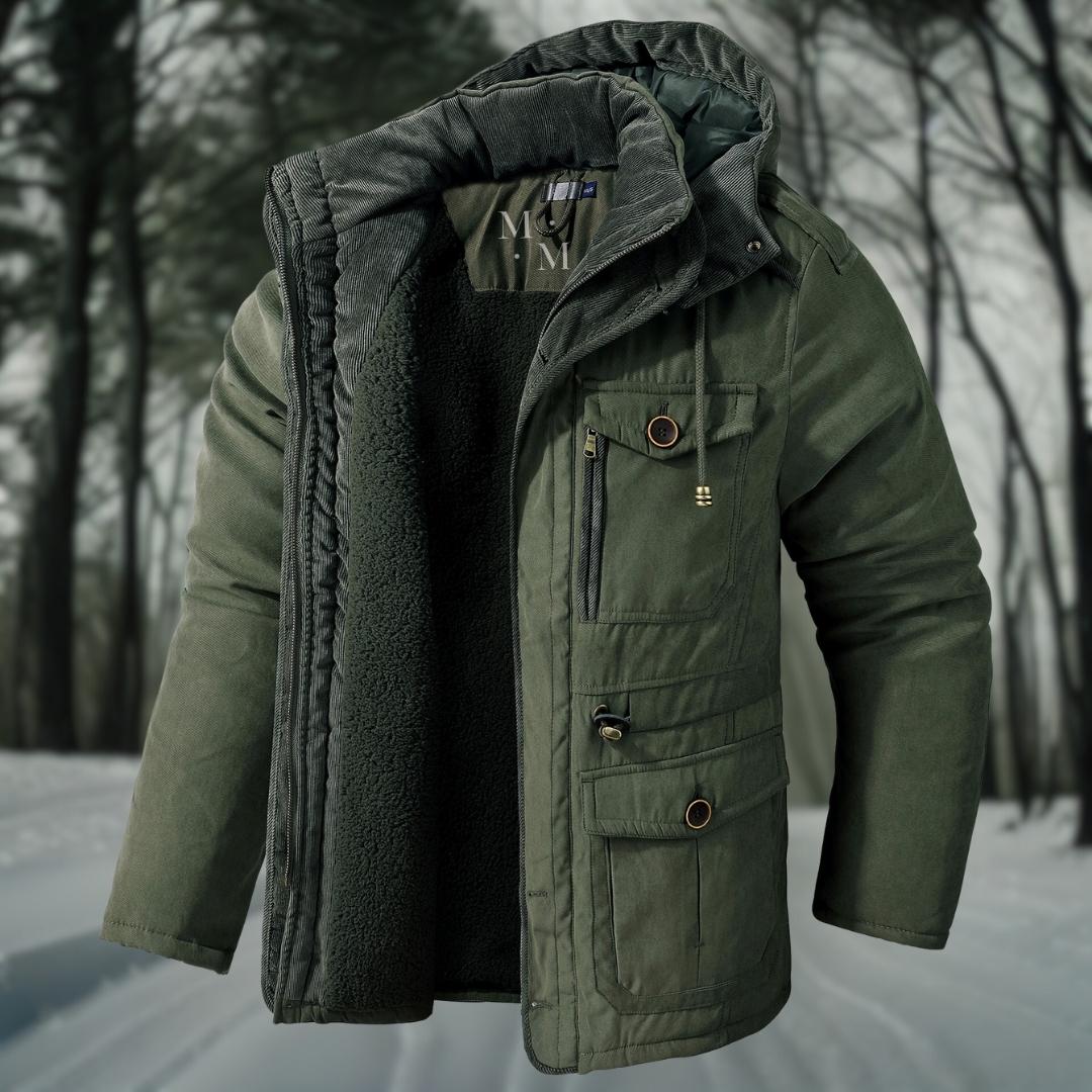 Men's Hooded Casual Jacket With Flap Detail