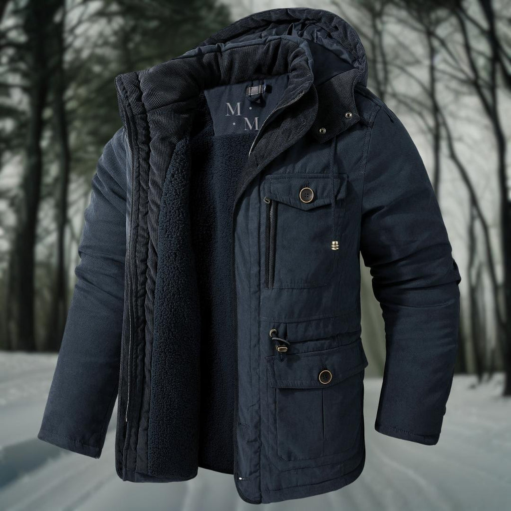 Men's Hooded Casual Jacket With Flap Detail