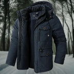 Men's Hooded Casual Jacket With Flap Detail
