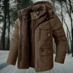 Men's Hooded Casual Jacket With Flap Detail