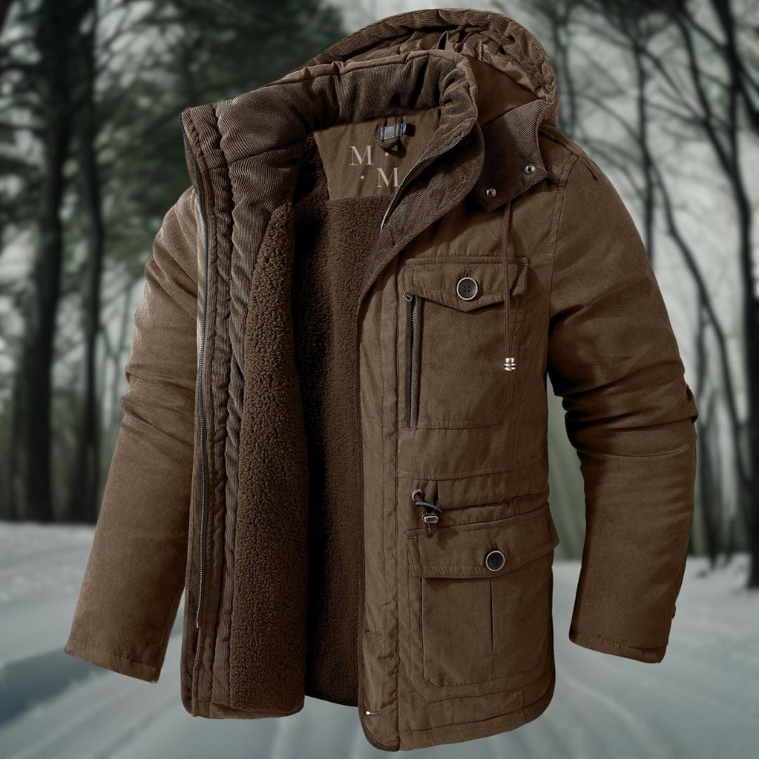 Men's Hooded Casual Jacket With Flap Detail