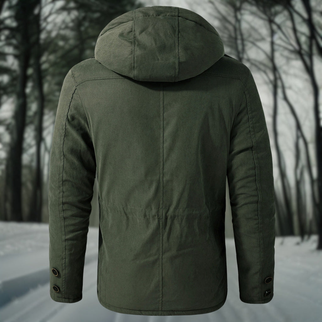 Men's Hooded Casual Jacket With Flap Detail