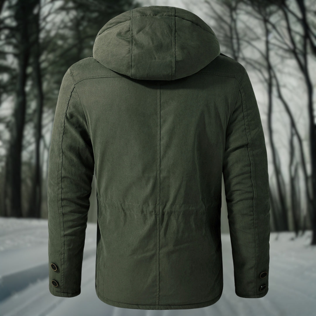 Men's Hooded Casual Jacket With Flap Detail