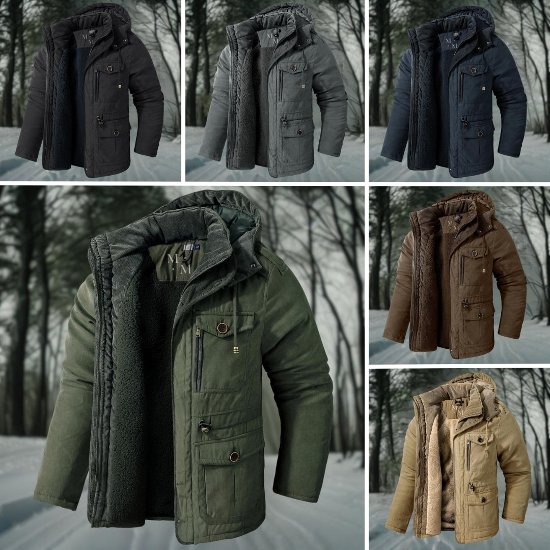 Men's Hooded Casual Jacket With Flap Detail