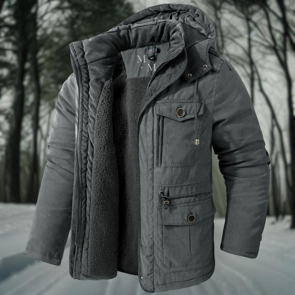 Men's Hooded Casual Jacket With Flap Detail
