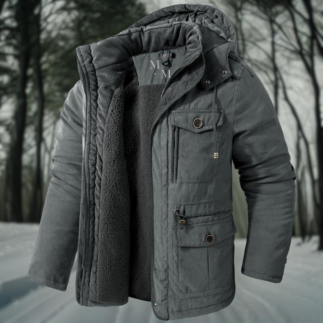 Men's Hooded Casual Jacket With Flap Detail