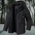 Men's Hooded Casual Jacket With Flap Detail