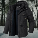 Men's Hooded Casual Jacket With Flap Detail