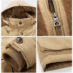 Men's Hooded Casual Jacket With Zip Details