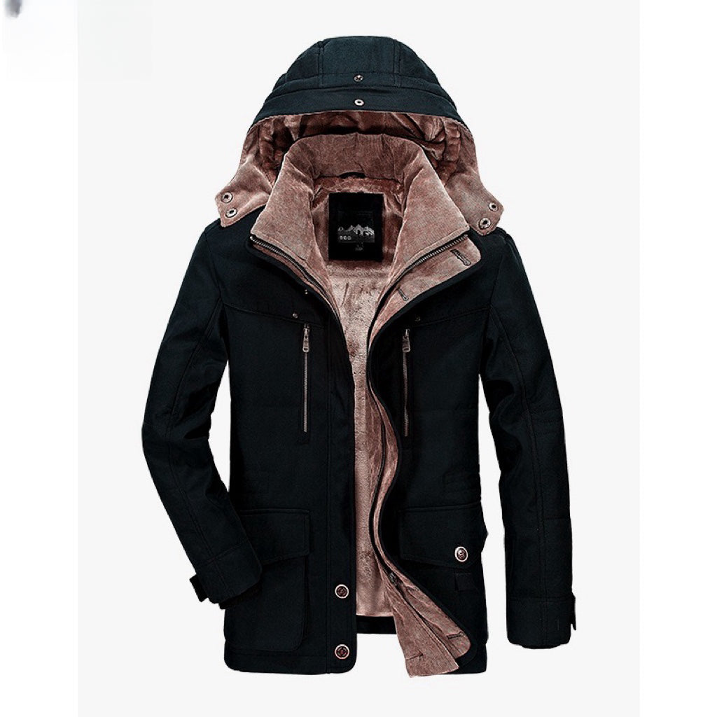 Men's Hooded Casual Jacket With Zip Details