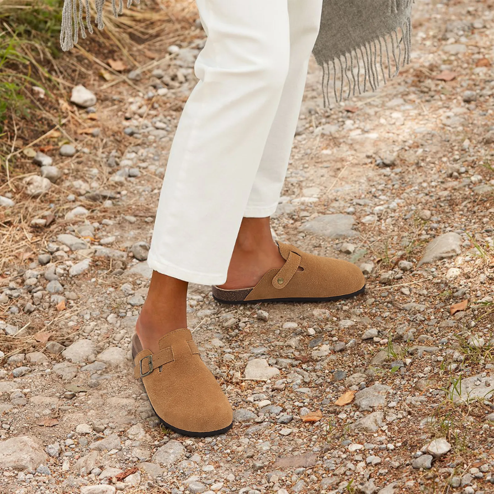 Women's Buckle Cork Clogs