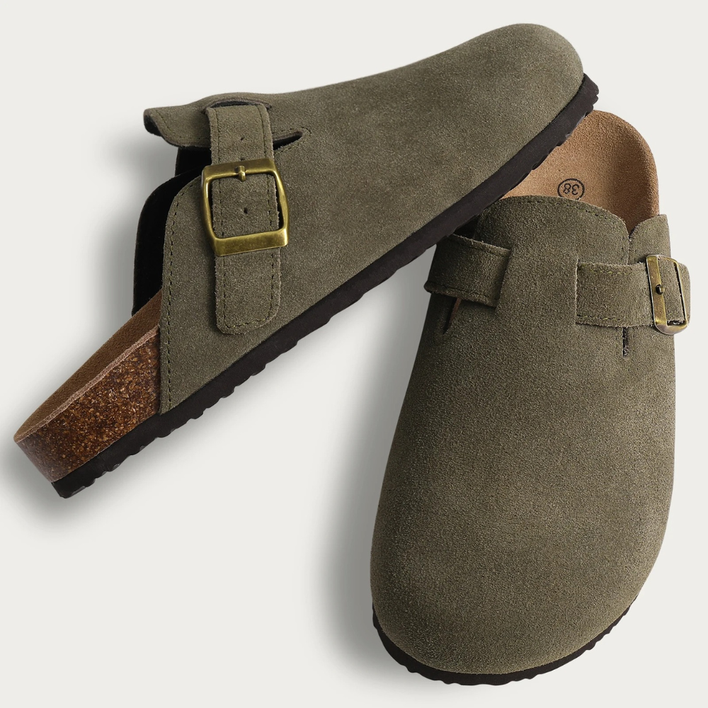 Women's Buckle Cork Clogs