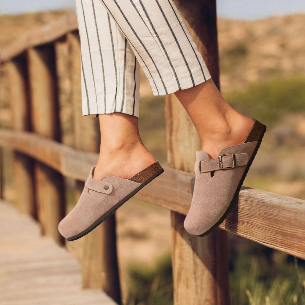 Women's Buckle Cork Clogs