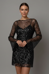 Women’s Sequin Long Sleeve Mini Dress