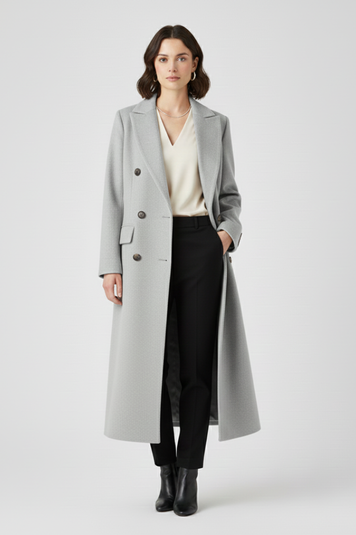 Women’s Double-Breasted Long Trench Coat
