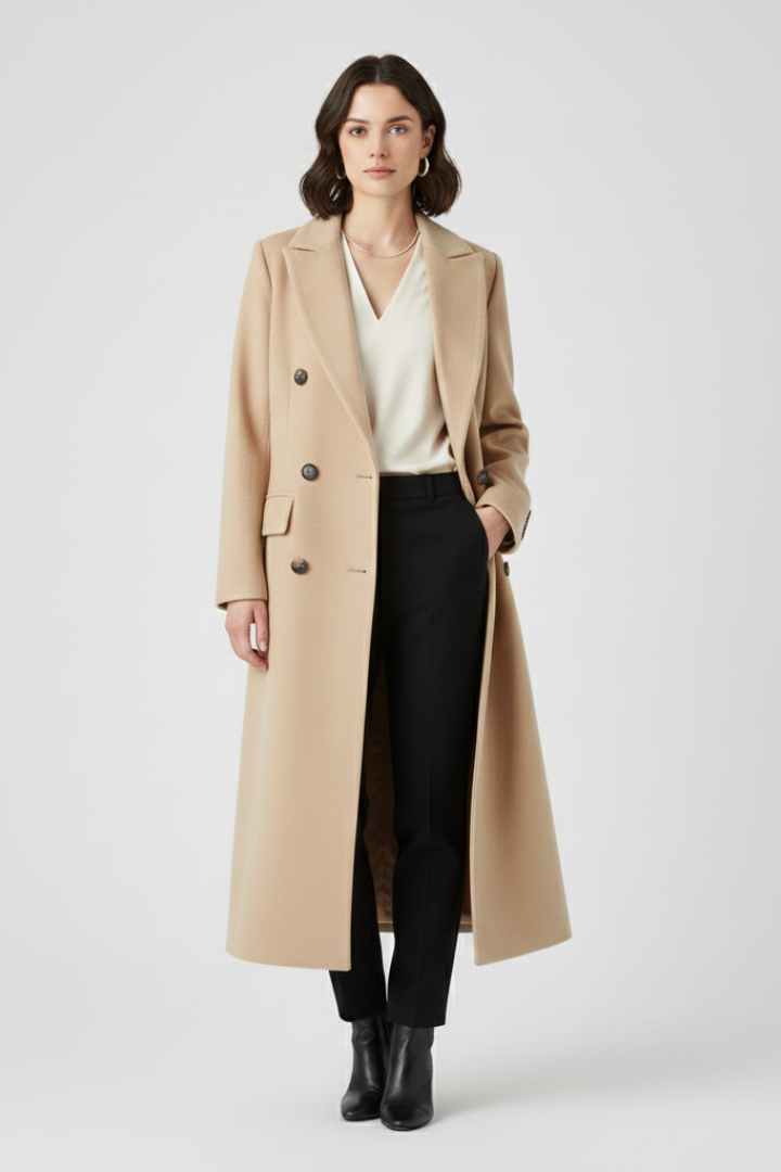 Women’s Double-Breasted Long Trench Coat