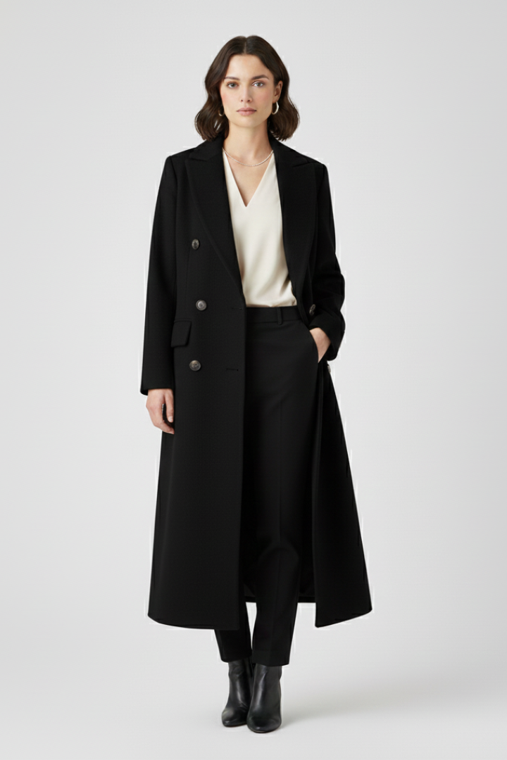 Women’s Double-Breasted Long Trench Coat