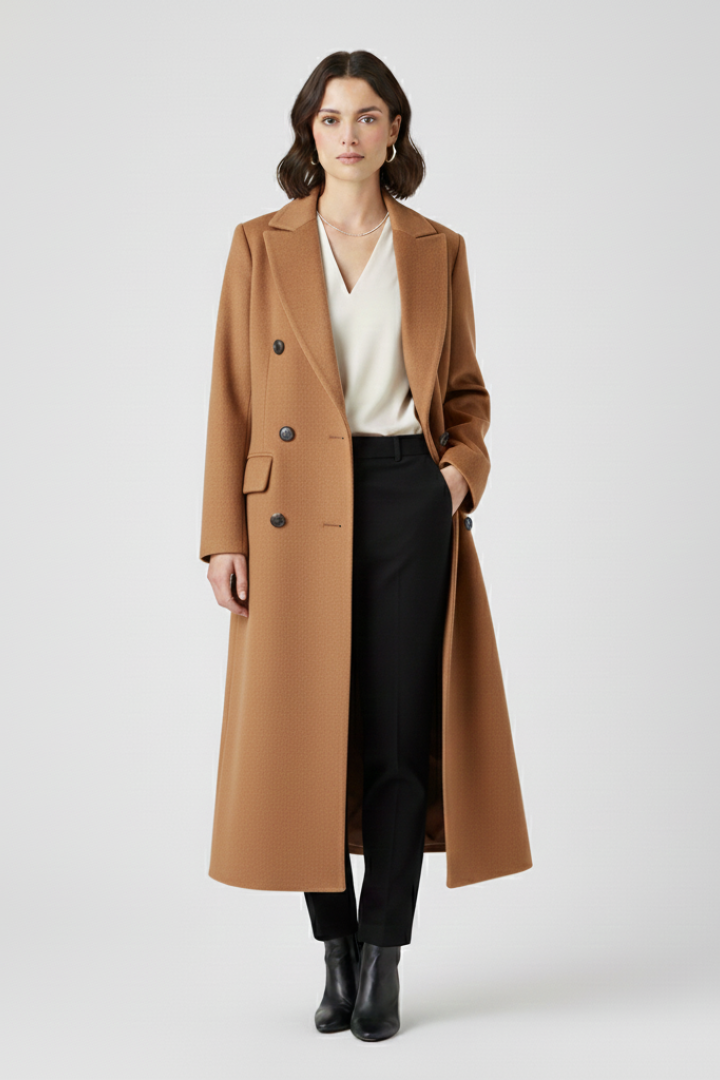 Women’s Double-Breasted Long Trench Coat