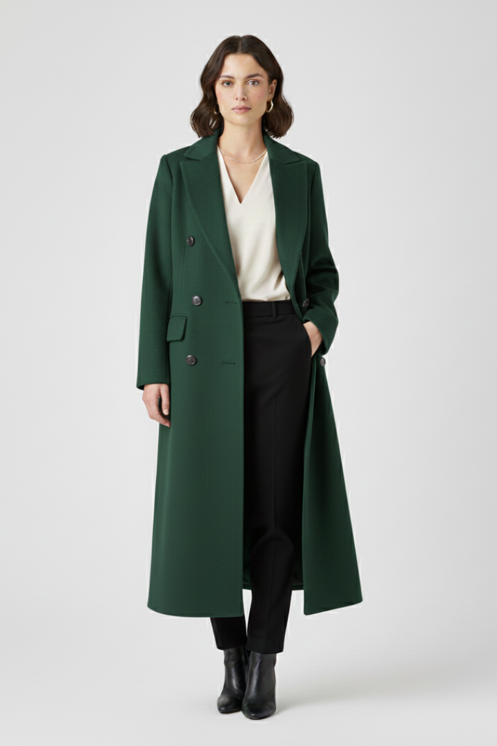 Women’s Double-Breasted Long Trench Coat