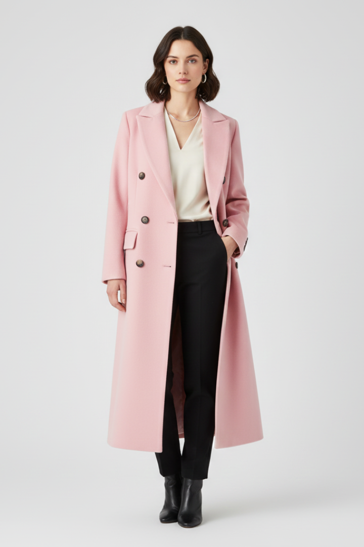 Women’s Double-Breasted Long Trench Coat