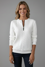 Women’s Cable Knit Half Zip Sweater